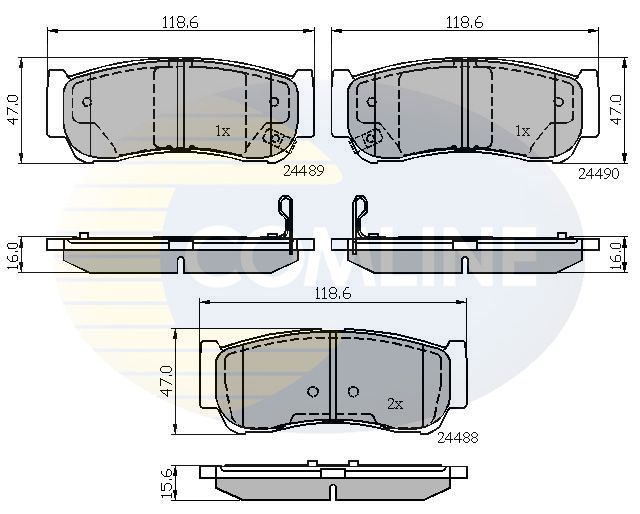 Комплект гальмівних накладок, дискове гальмо, Comline CBP31714