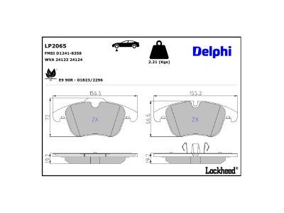DELPHI LP2065 Diskinių stabdžių kaladėlių komplektas