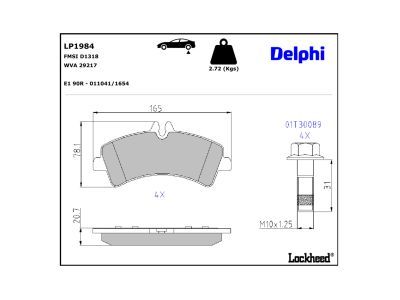 DELPHI LP1984 Brake Pad Set, disc brake