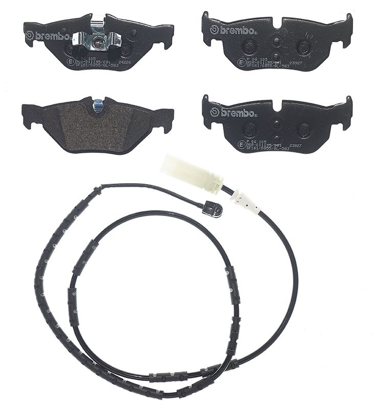 Piduriklotsi komplekt, ketaspidur, BREMBO P 06 105