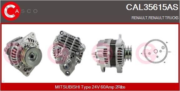 alternátor RVI 24V/60A CAL35615AS