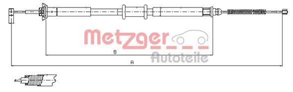 METZGER huzal, rögzítőfék 12.0704