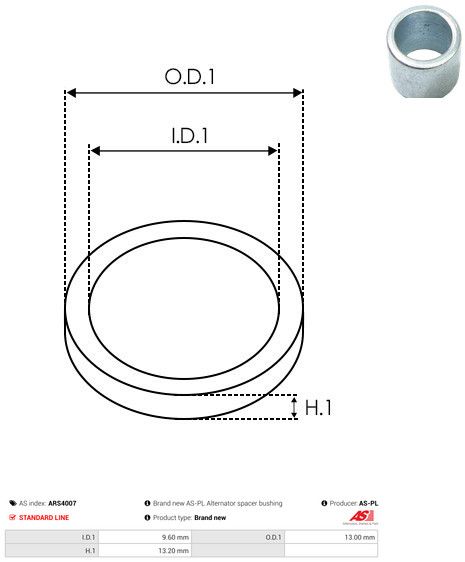 Remondikomplekt, generaator, AS-PL ARS4007