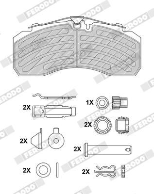 Sada brzdových destiček, kotoučová brzda FCV4345PTS