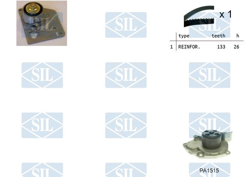 Saleri SIL Vízpumpa + fogasszíj készlet K1PA1515
