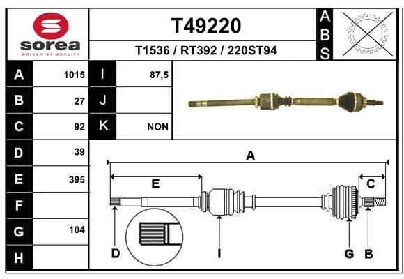 EAI hajtótengely T49220