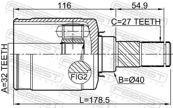 FEBEST 0211-L33LH Joint Kit, drive shaft