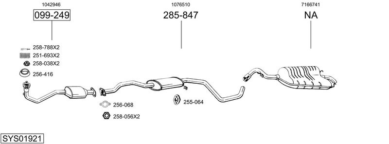 BOSAL kipufogórendszer SYS01921