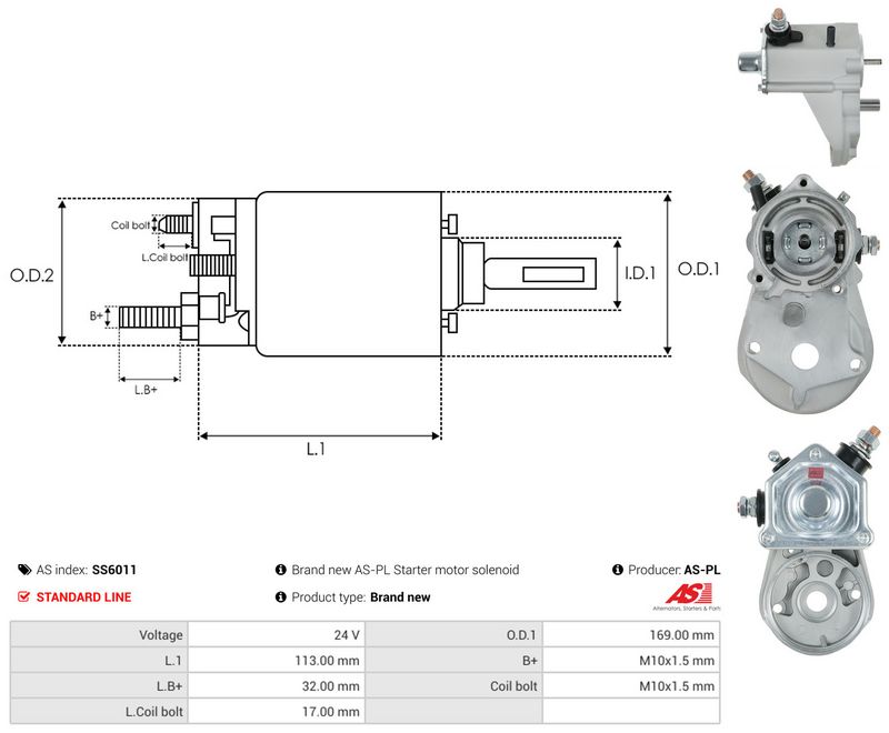 AS-PL SS6011 Solenoid Switch, starter