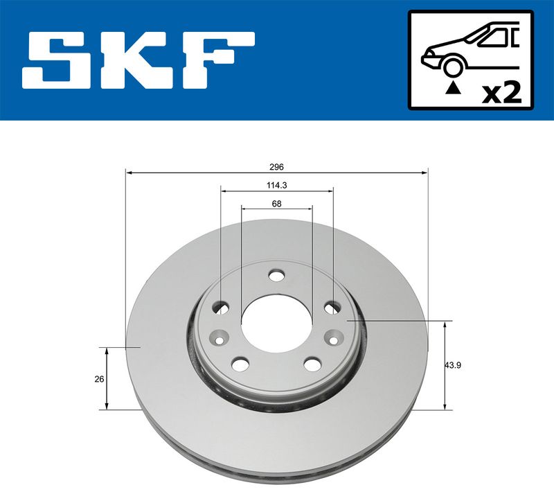 Гальмівний диск, Skf VKBD80018V2