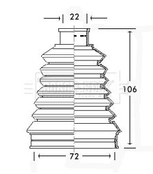 Borg & Beck cv joint boot kit - BCB2318