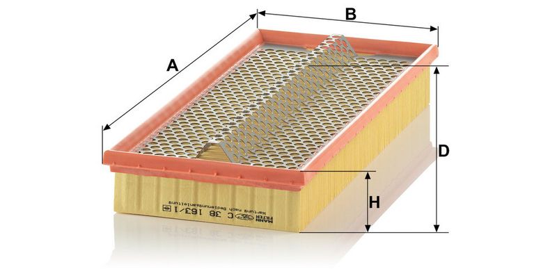Õhufilter, MANN-FILTER C 38 163, 1