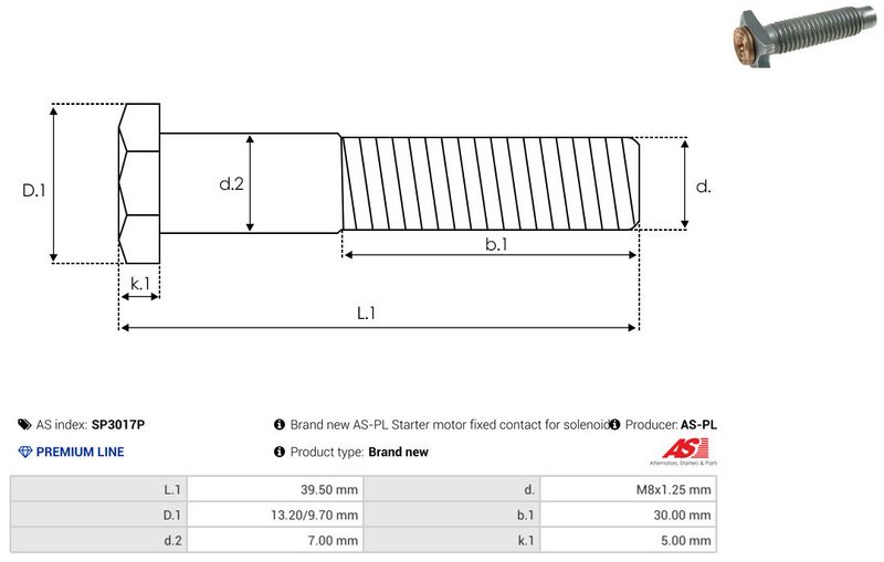 AS-PL SP3017P Repair Kit, starter