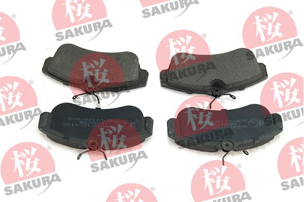 SAKURA 600-10-4100 Stabdžių trinkelių rinkinys, diskinis stabdys