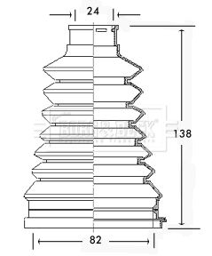Гофрований кожух, приводний вал, Borg & Beck BCB2226