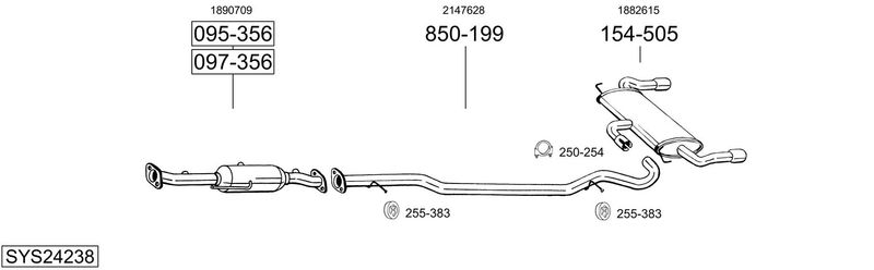 BOSAL kipufogórendszer SYS24238