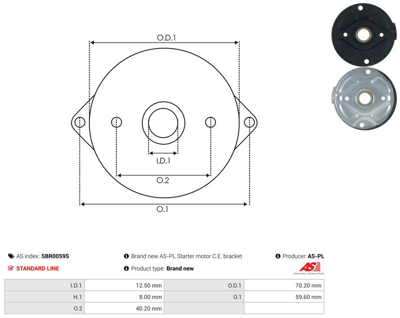 AS-PL SBR0059S Starter Lid, carburettor