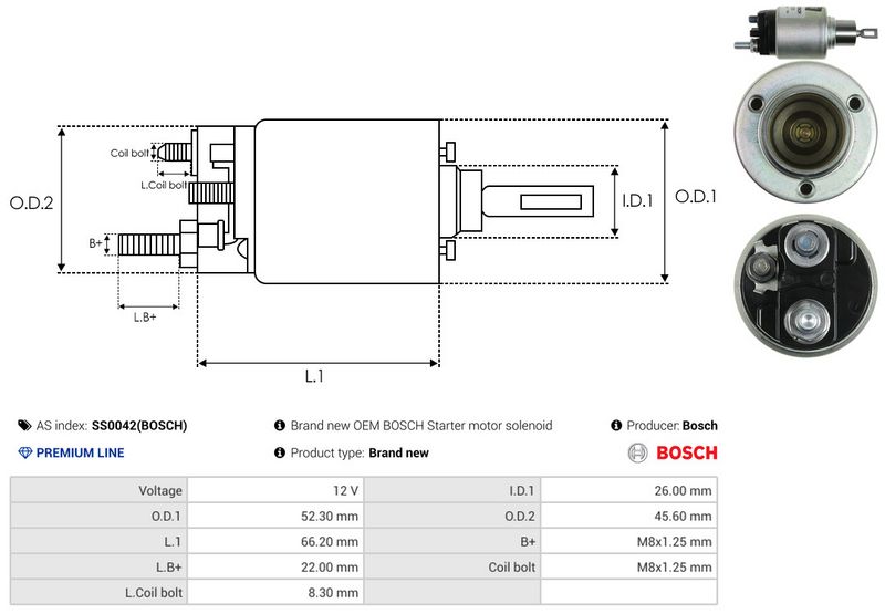 AS-PL SS0042(BOSCH) Solenoid Switch, starter