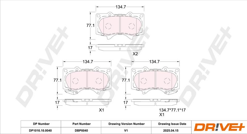 Set placute frana,frana disc DP1010.10.0040 Dr!ve+