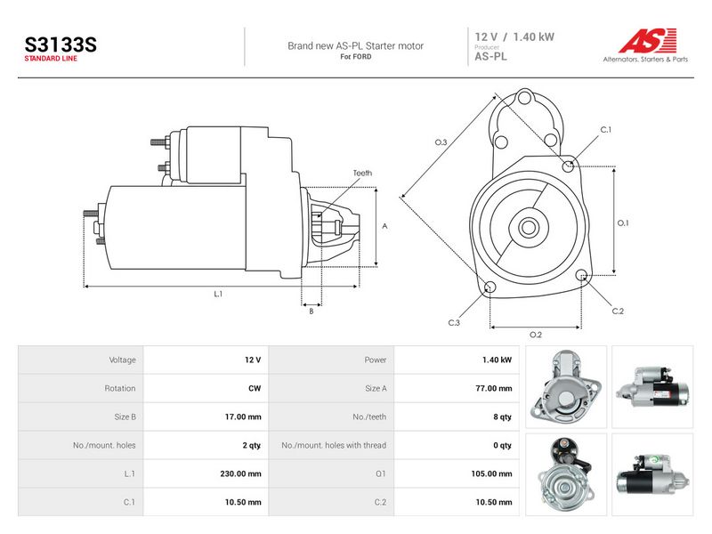 Starter, AS-PL S3133S