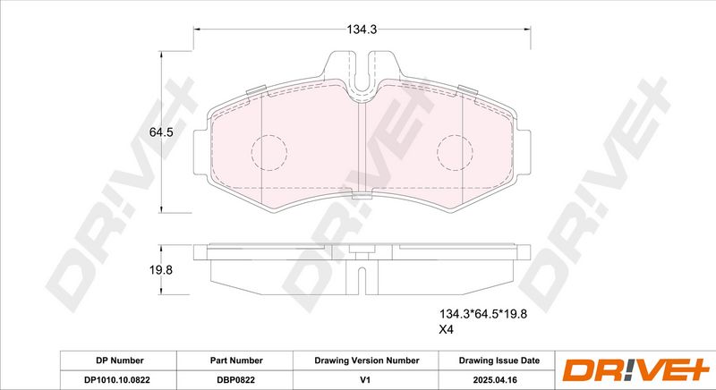 Set placute frana,frana disc DP1010.10.0822 Dr!ve+