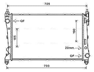 Радіатор, система охолодження двигуна, Ava FTA2449