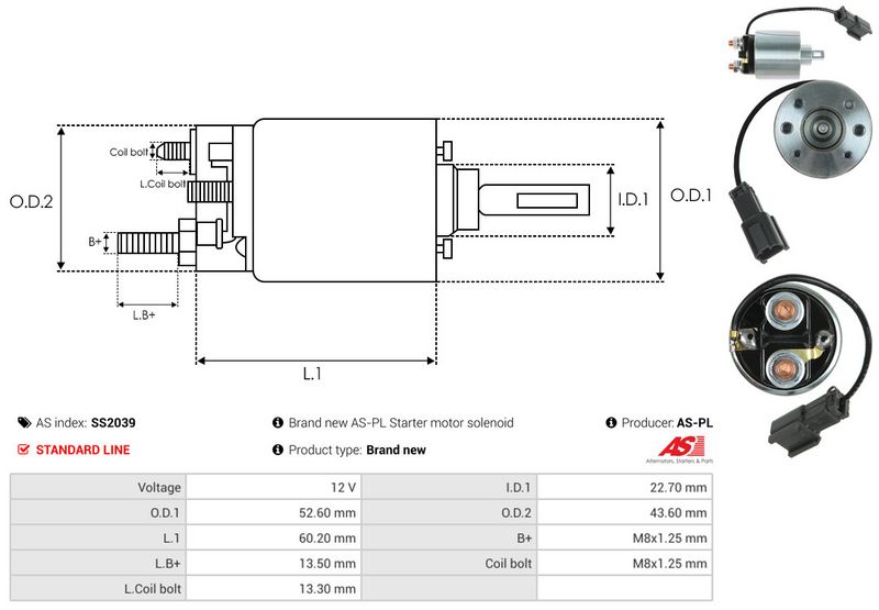 Magnetlülitus, starter, AS-PL SS2039