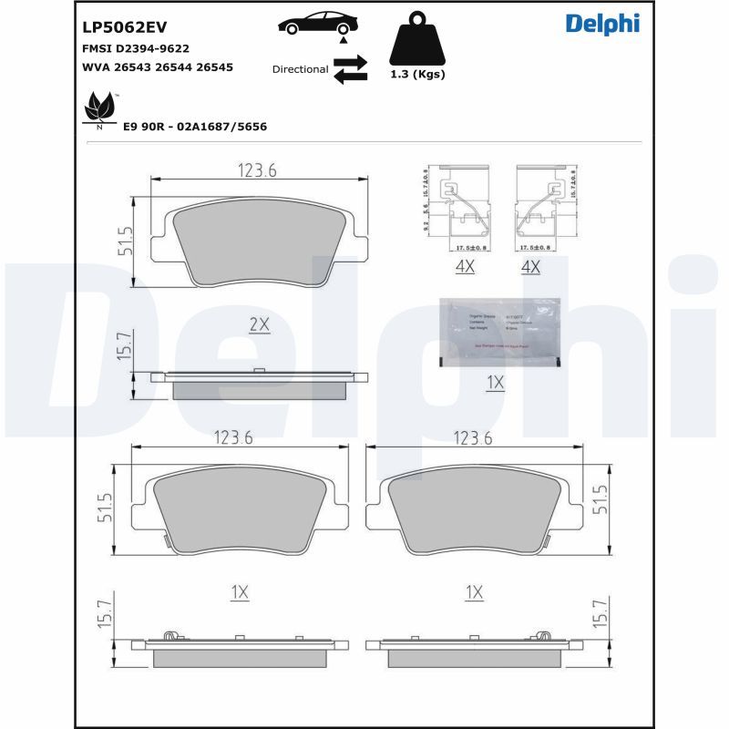 Set placute frana,frana disc LP5062EV DELPHI
