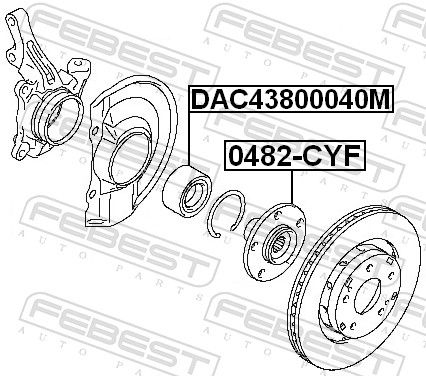 FEBEST DAC43800040M Wheel Bearing