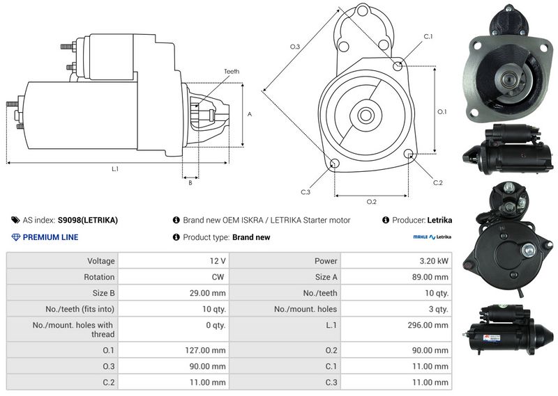 AS-PL S9098(LETRIKA) Starter