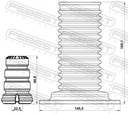 FEBEST TSHB-ADE150F-KIT Dust Cover Kit, shock absorber