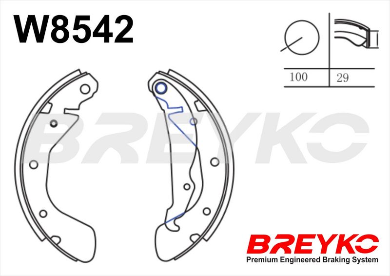 DAVID VASCO W8542 Brake Shoe Set