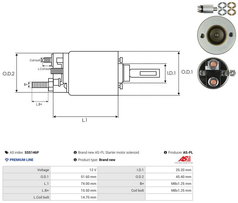 Magnetlülitus, starter, AS-PL SS5146P