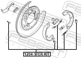 FEBEST 1204-SFER-KIT Accessory Kit, parking brake shoes