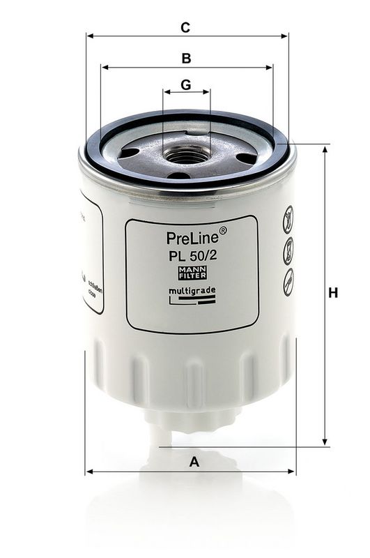 Kütusefilter, MANN-FILTER PL 50, 2
