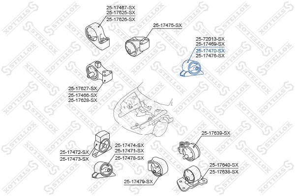 STELLOX 25-17470-SX Mounting, engine