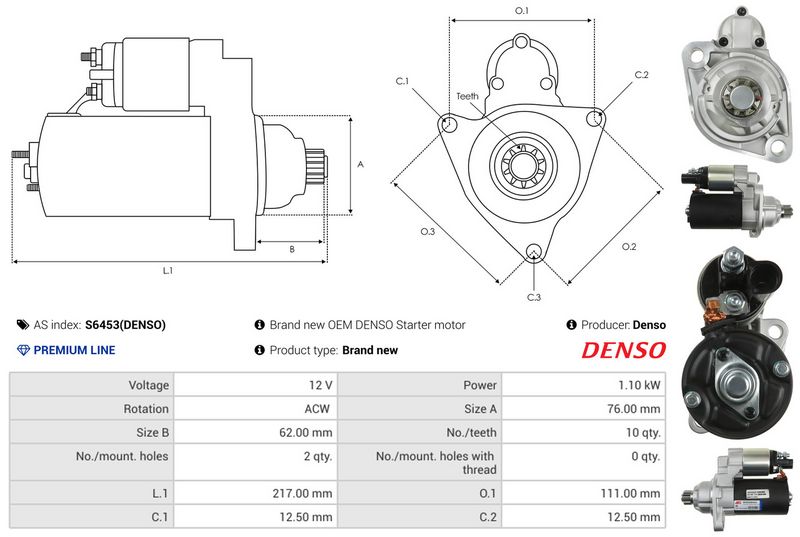 AS-PL S6453(DENSO) Starter