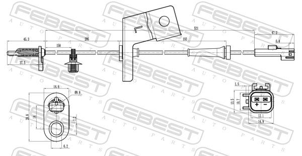 FEBEST 21606-013 Sensor, wheel speed
