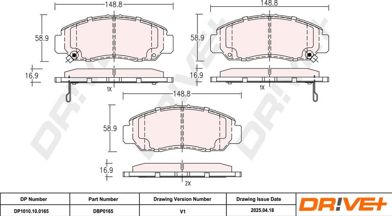 Set placute frana,frana disc DP1010.10.0165 Dr!ve+