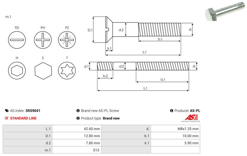 AS-PL SRS9041 Repair Set, alternator