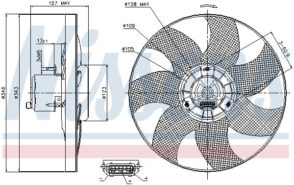 NISSENS 85698 Fan, engine cooling