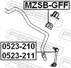 FEBEST 0523-211 Link/Coupling Rod, stabiliser bar