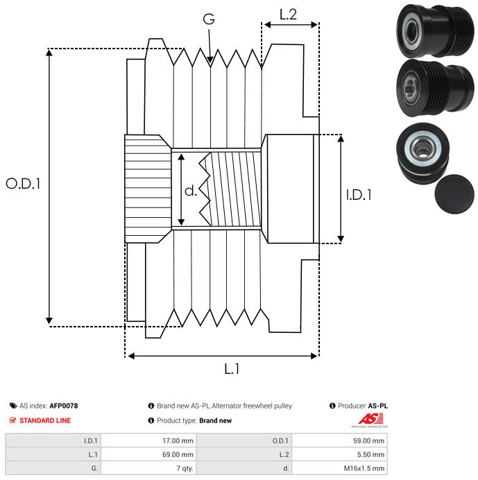 AS-PL AFP0078 Alternator Freewheel Clutch
