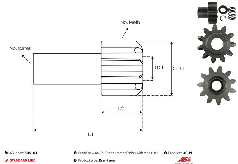 AS-PL SRS1031 Repair Kit, starter