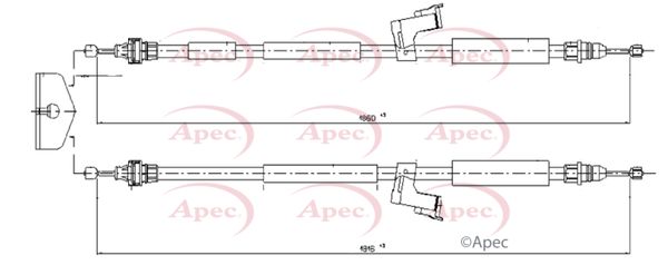APEC Cable Pull, parking brake CAB1620