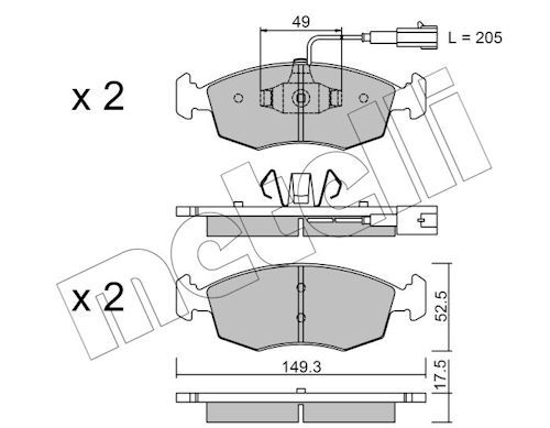 Plaquettes+de+frein+à+disque METELLI 22-0274-4