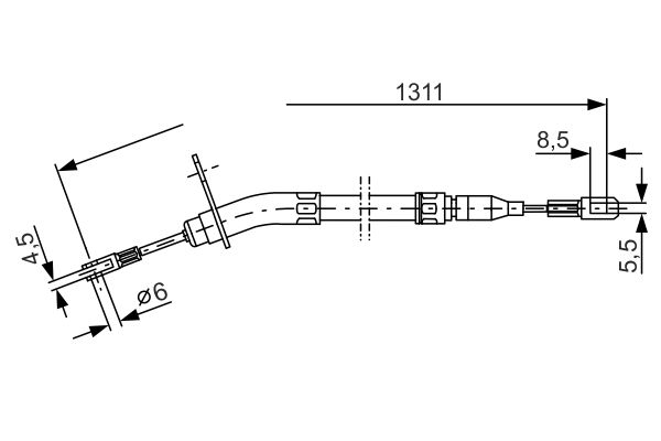 BOSCH Mercedes трос ручн. тормозной п. W123