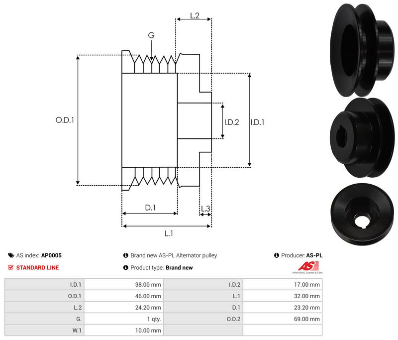 Rihmaratas, generaator, AS-PL AP0005