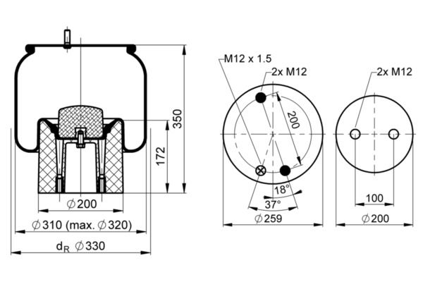 Mech, pneumatické odpružení 1 DK 22 D-1