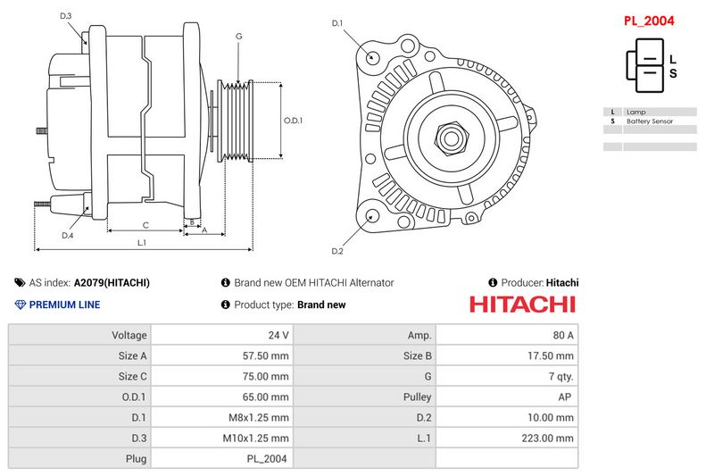 Brand new OEM HITACHI Alternator